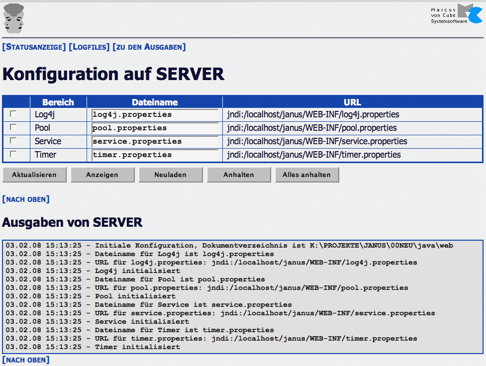 Konfigurationsbildschirm