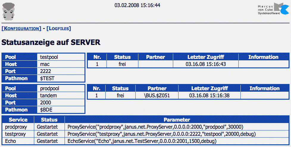 Konfigurationsbildschirm